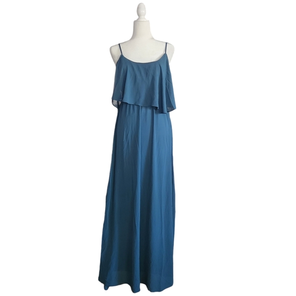 Bohme Teal Blue Off the Shoulder Maxi Dress Women's S Bridesmaid Formal - Picture 1 of 11